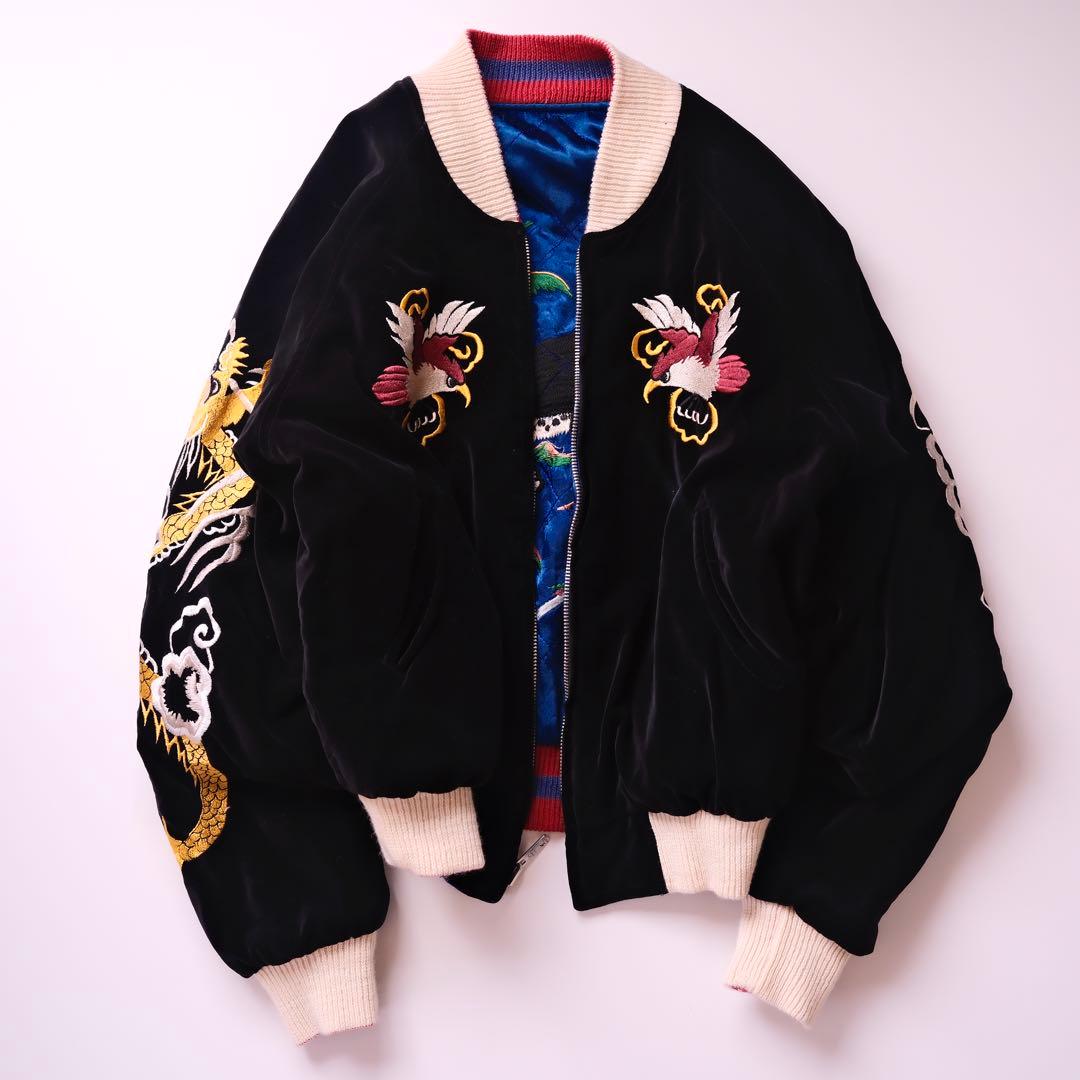 switchスカジャン ベロア刺繍　別珍