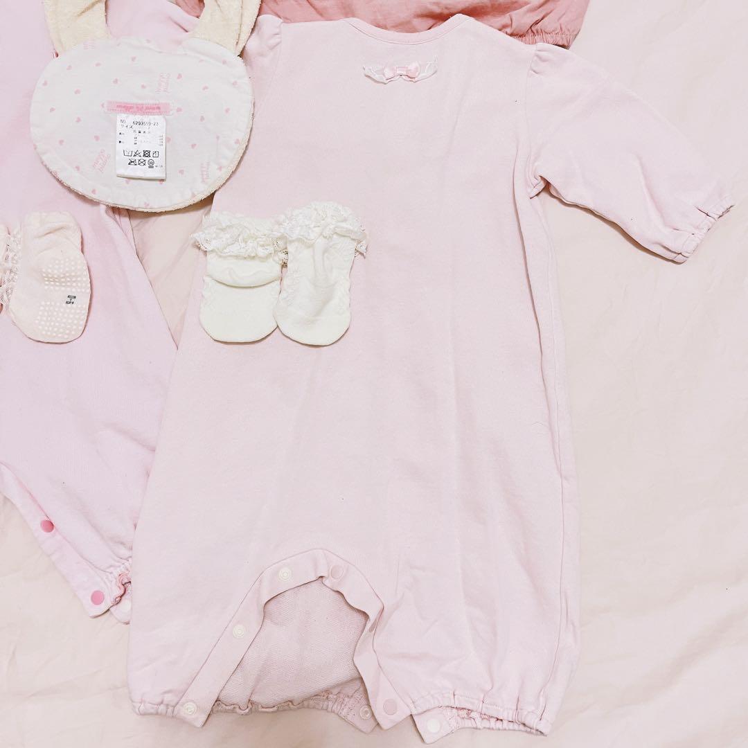 メゾピアノ ロンパース カバーオール 60 70 女の子 可愛い 7点セット