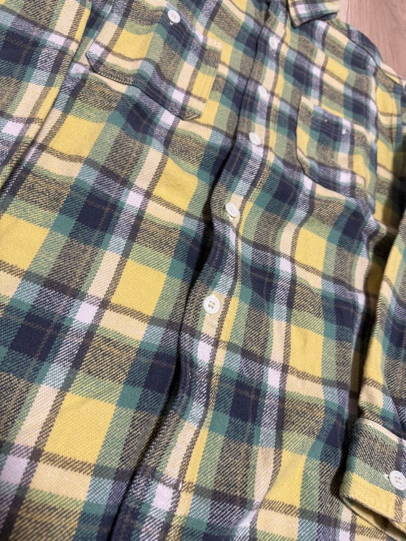 BONCOURA ワークフランネルシャツ　ボンクラ サイズ40 イエロー　黄色