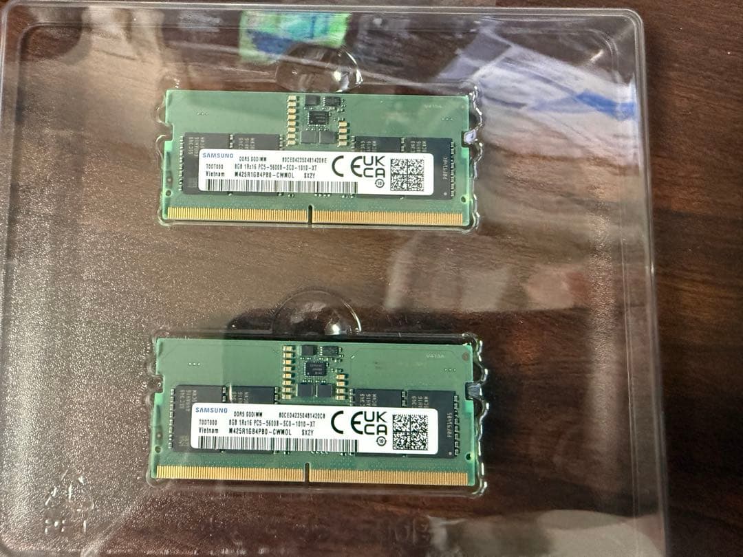 DDR5 8GBメモリー 2枚セット PC5-44800（DDR5-5600）