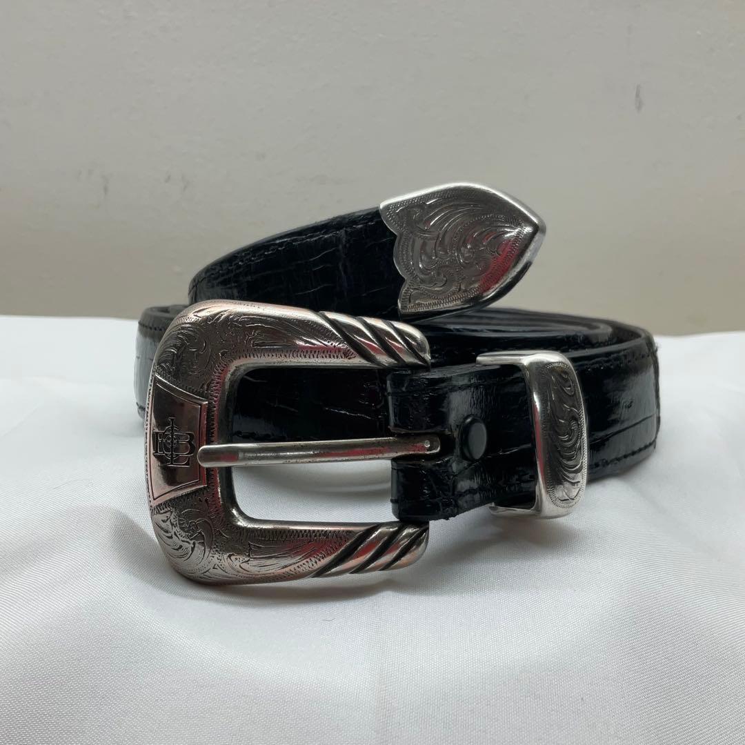 ルケーシー ワニ革 ベルト黒 33インチ