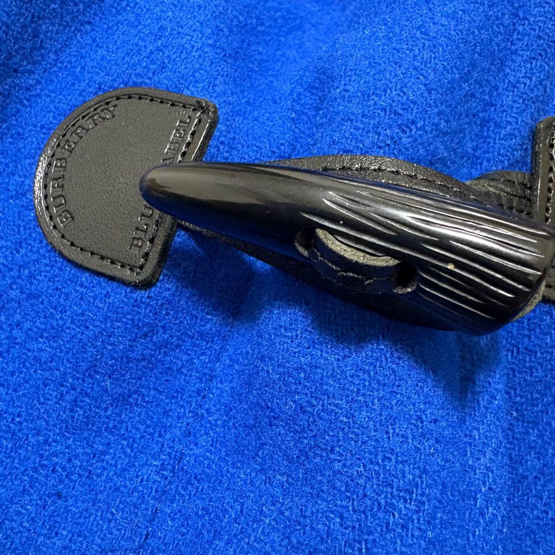 後期モデル　バーバリーブルーレーベル　ダッフルコート　ノバチェック　青　M