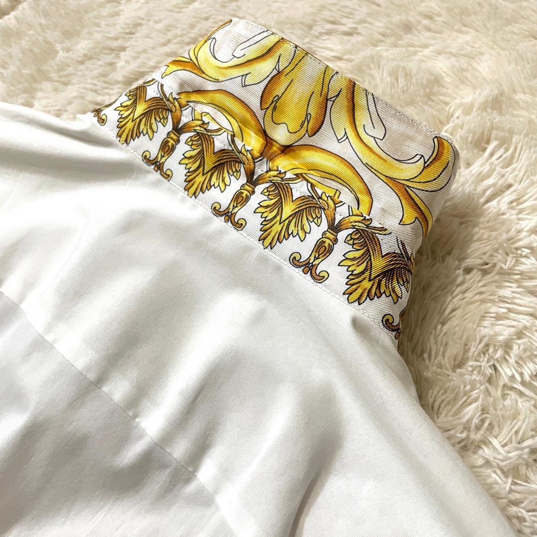 【美品】フェンディ×ヴェルサーチ 襟柄 長袖シャツ ズッカ柄 ホワイト 41