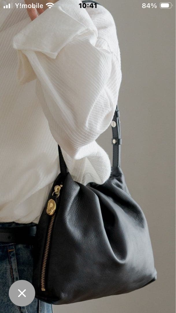 gemeil レザーワンハンドルバッグ　ブラック