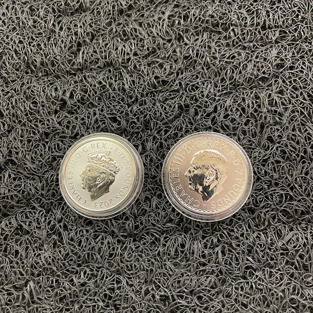 【チャールズ3世肖像】 2023ブリタニア 1オンス銀貨・戴冠式1オンス銀貨
