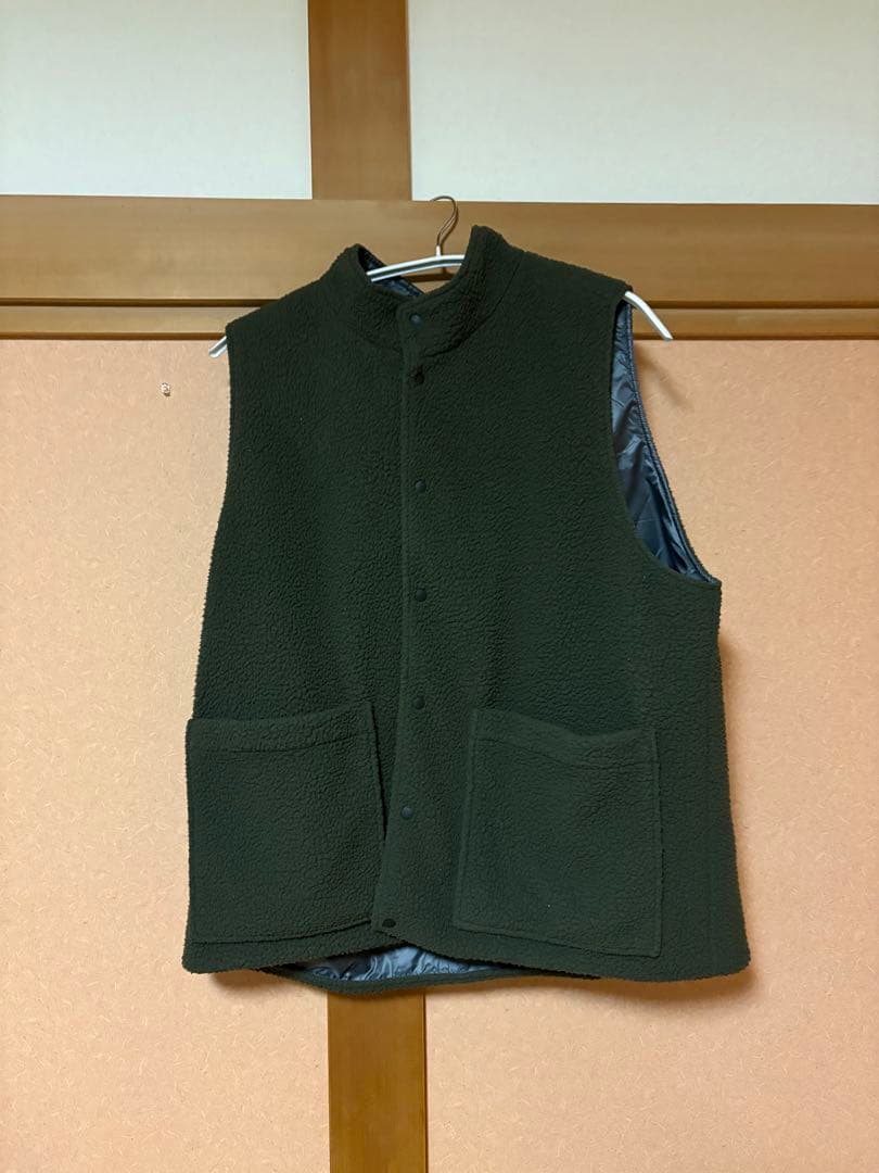 south2 west8リバーシブルベスト グレー フリース