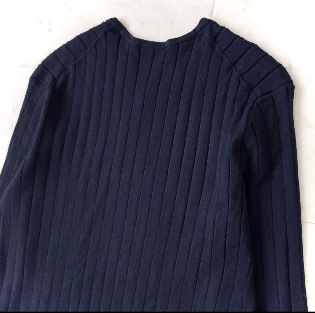 極美品 アドーア フレアスリーブ リブ編み ニットプルオーバー クルーネック