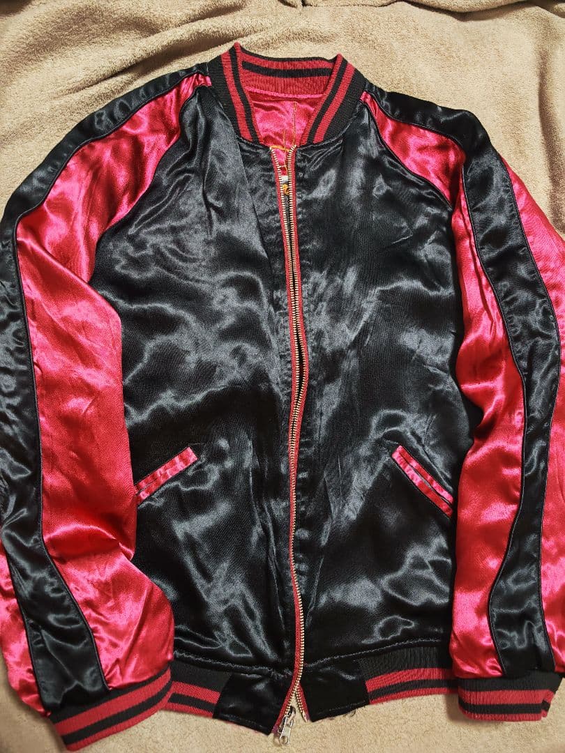 絡繰魂 馬 日本限定 スカジャン 花 unisex レーヨン ２面用 珍