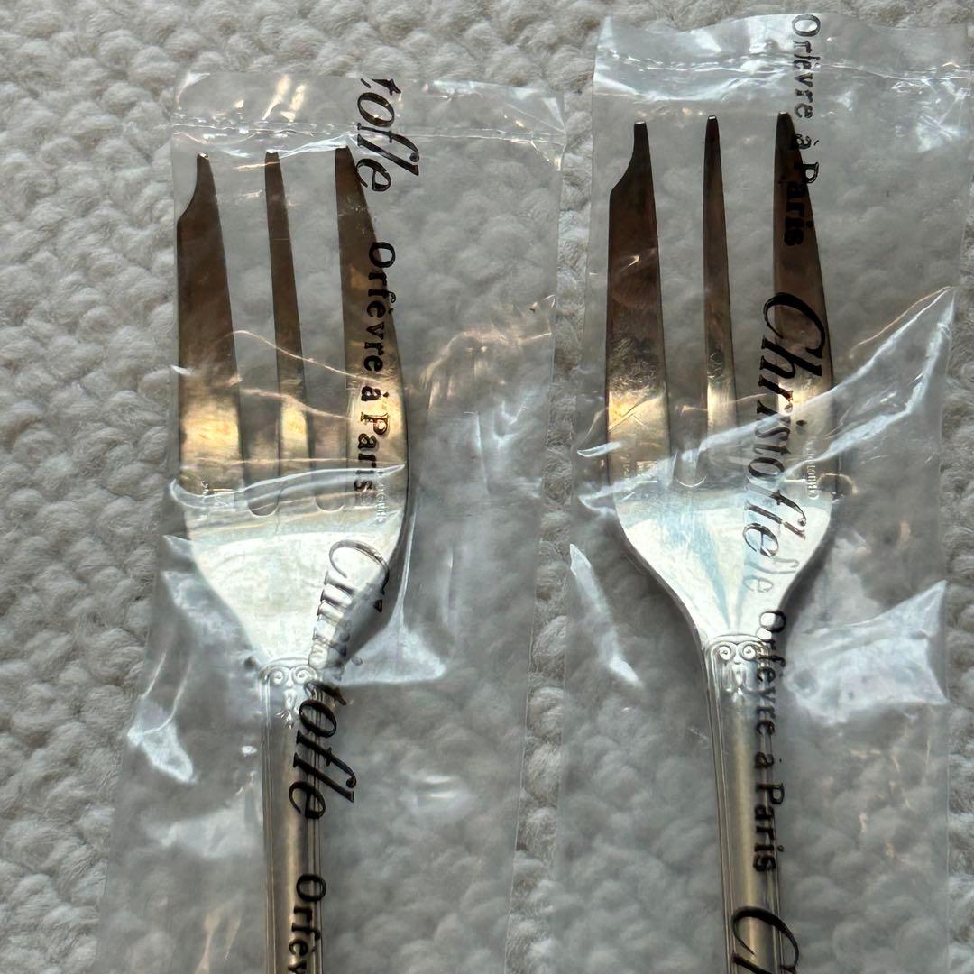 新品未開封品　クリストフルシルバー　マルメゾン　ケーキフォーク　2客セット