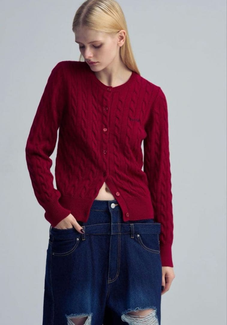 THETOE TOÉ Baker Cardigan レッド Sサイズ