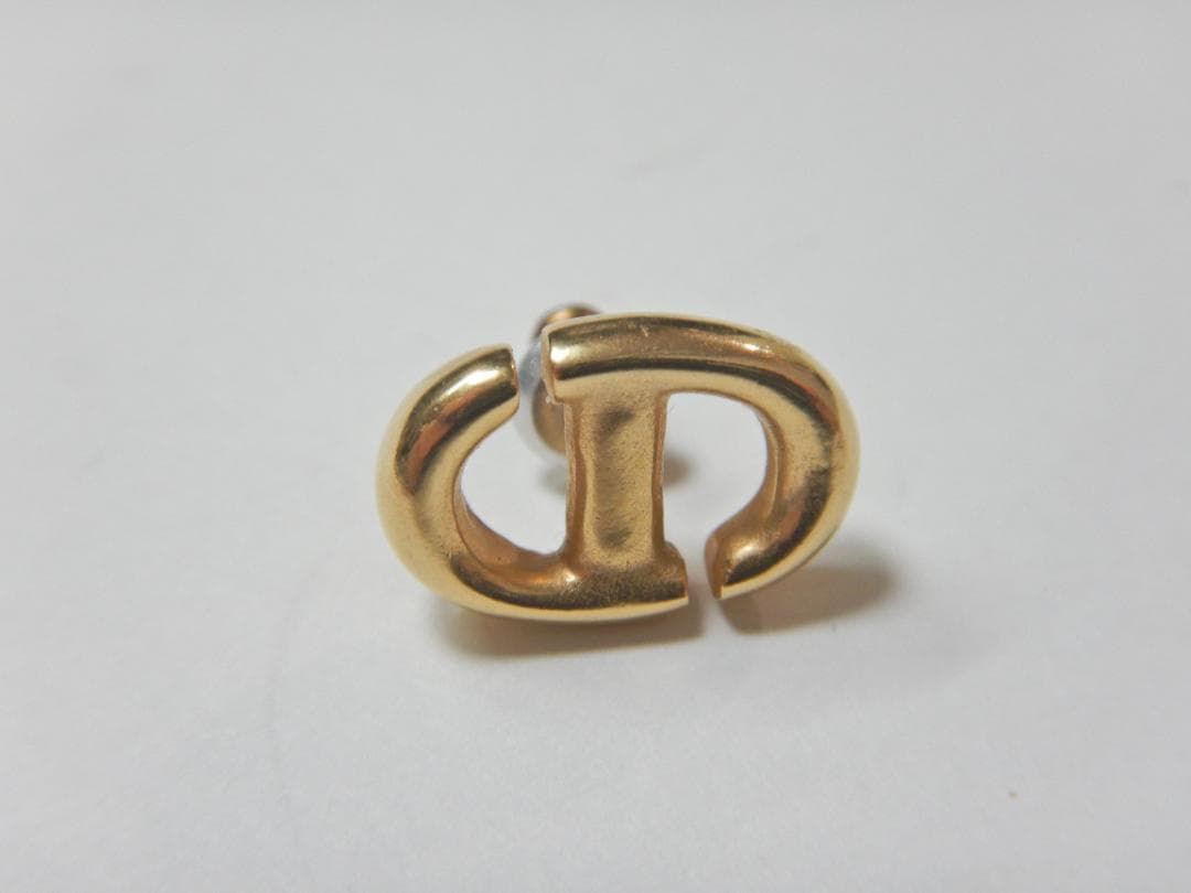 クリスチャンディオール CDロゴ Navy スタッドピアス 片耳 Dior