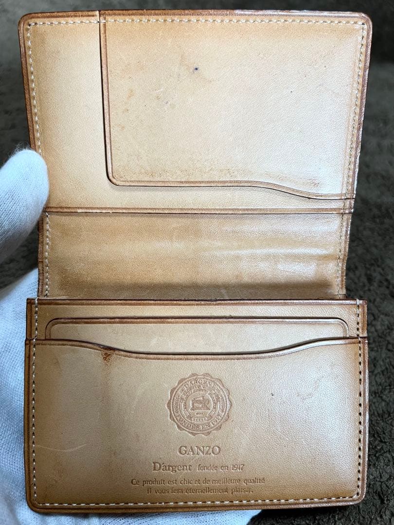 GANZO ガンゾ スモールクロコ ポロサス 名刺入れ カードケース ブラック