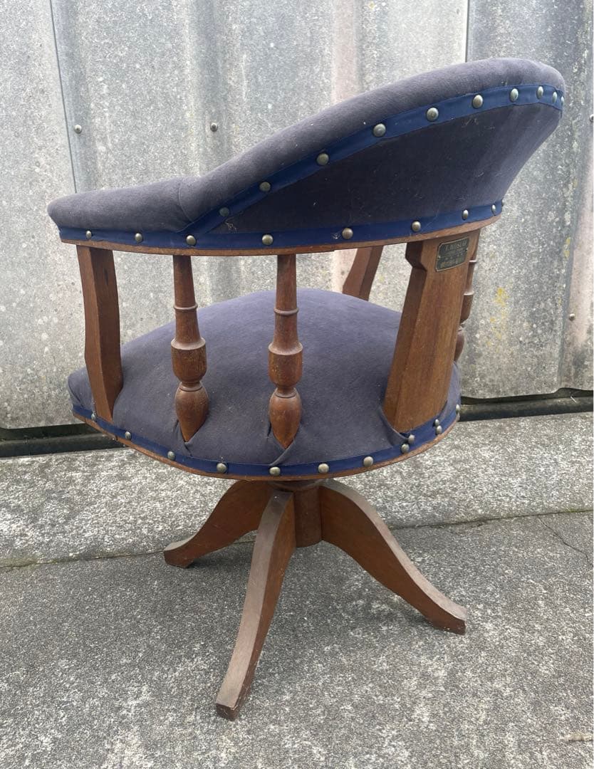 稀少/戦前/古道具/アンティーク/木製/ドクターチェア//回転椅子/椅子/④