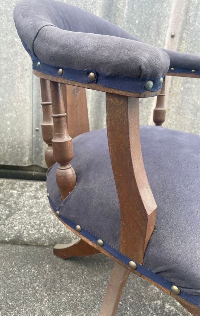 稀少/戦前/古道具/アンティーク/木製/ドクターチェア//回転椅子/椅子/④