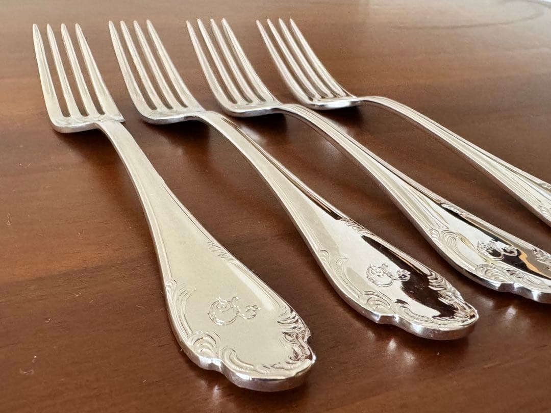 クリストフルホテル モノグラム デザートフォーク 4本