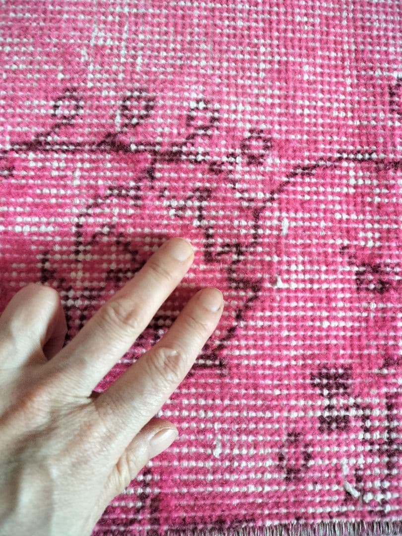 【よし乃】レア/キャンディピンクのヴィンテージトルコラグ　No.663