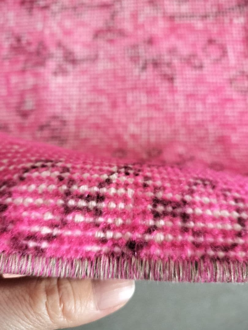 【よし乃】レア/キャンディピンクのヴィンテージトルコラグ　No.663