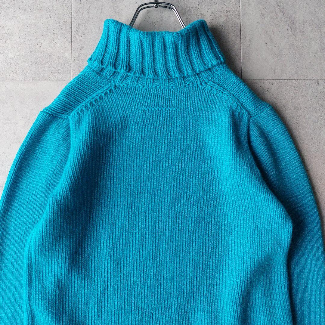 美品 SLOANE スローン 3G ジーロンラム×カシミヤ タートルニット 水色