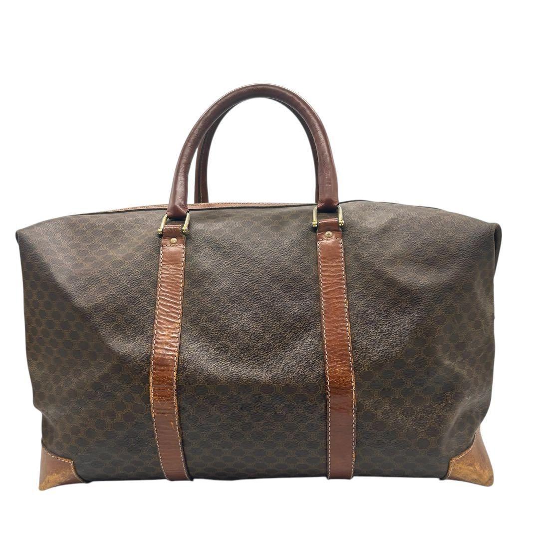 1042 セリーヌ ボストンバッグ マカダム ヴィンテージ レザー PVC