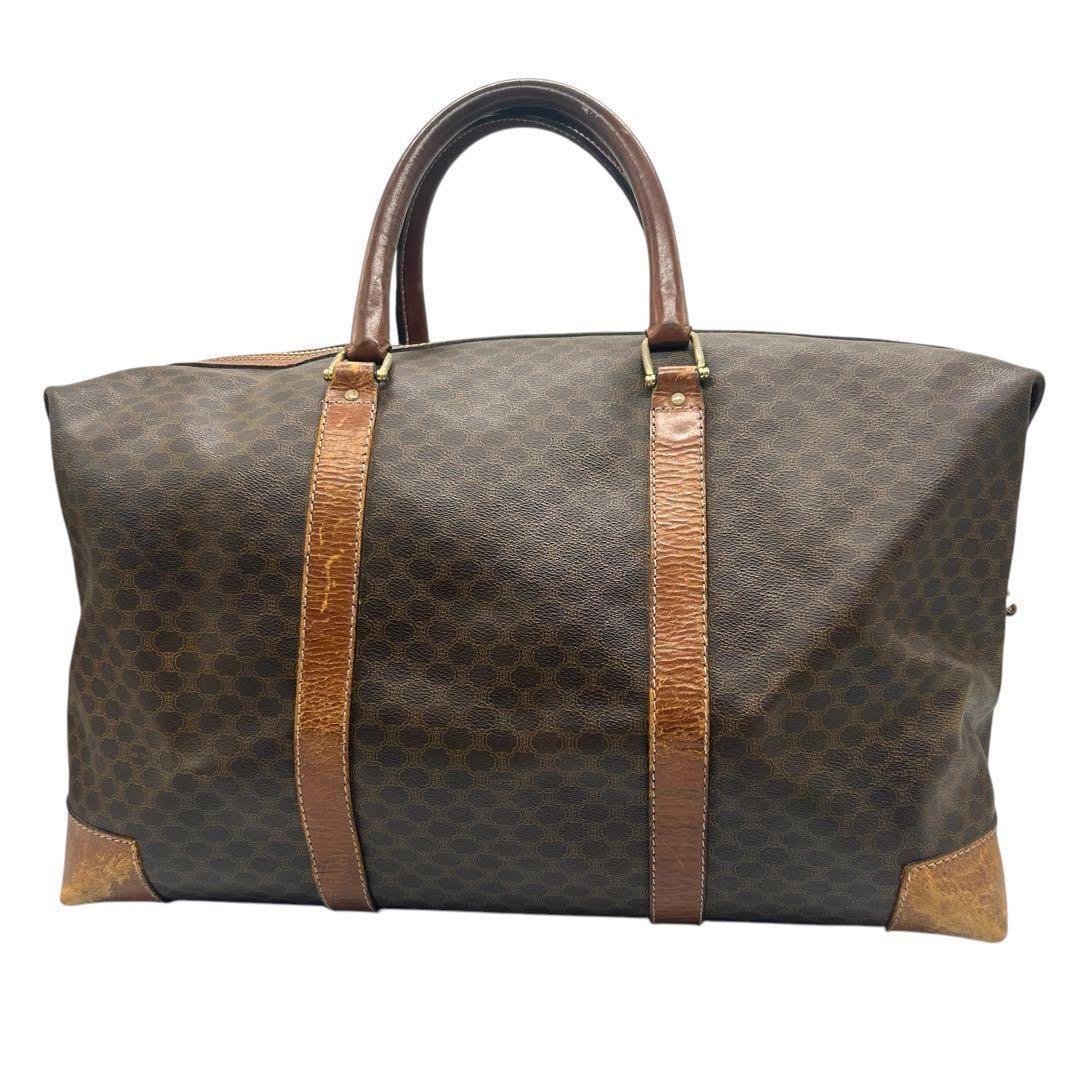 1042 セリーヌ ボストンバッグ マカダム ヴィンテージ レザー PVC