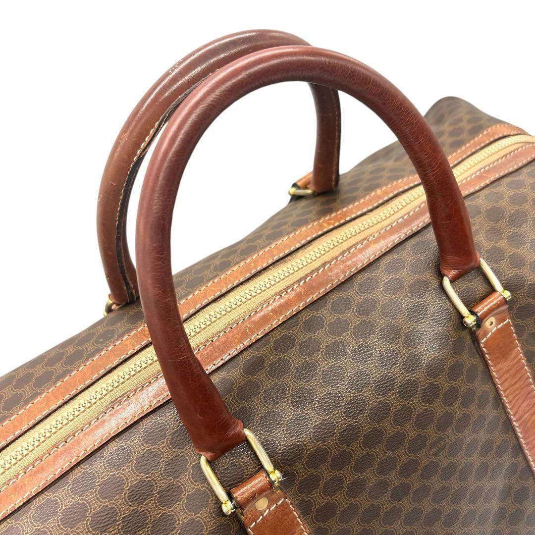 1042 セリーヌ ボストンバッグ マカダム ヴィンテージ レザー PVC