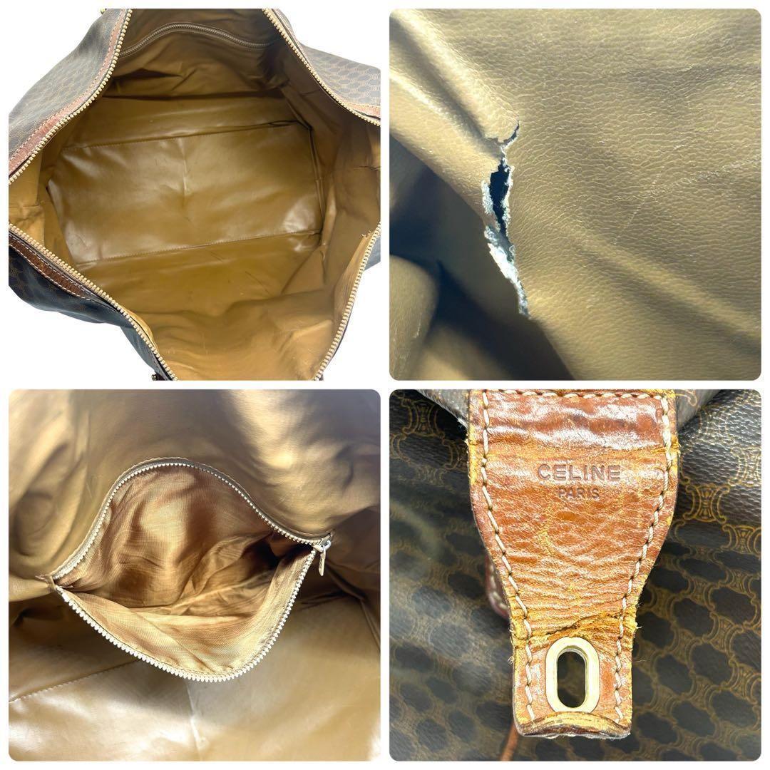 1042 セリーヌ ボストンバッグ マカダム ヴィンテージ レザー PVC