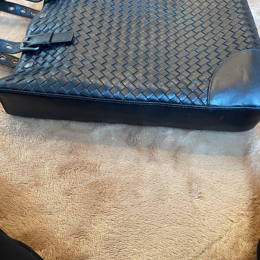 ボッテガヴェネタ　ブラック　トートバッグ　イントレチャート　肩掛け　A4可