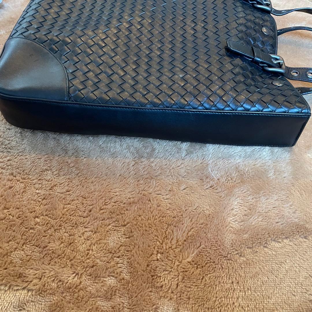 ボッテガヴェネタ　ブラック　トートバッグ　イントレチャート　肩掛け　A4可