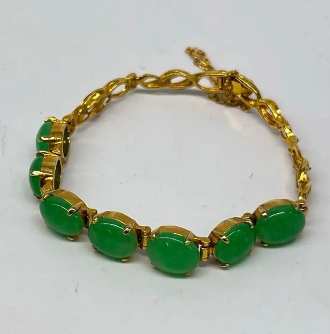 かぼちゃもち 極上 ブレスレット 翡翠 長さ:17cm. BL2-44