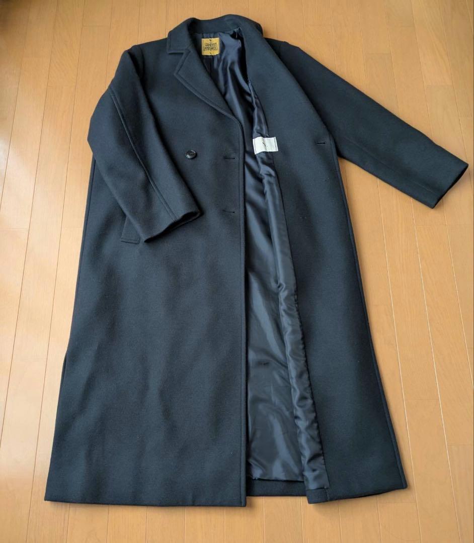 ハミルトン ダブルチェスター ロングコート ネイビー 冬コート