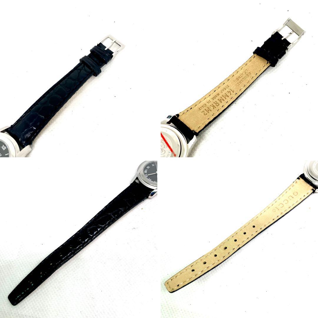 稼働　美品　GUCCI 5500L レディース時計　レザーブラック　Gマーク