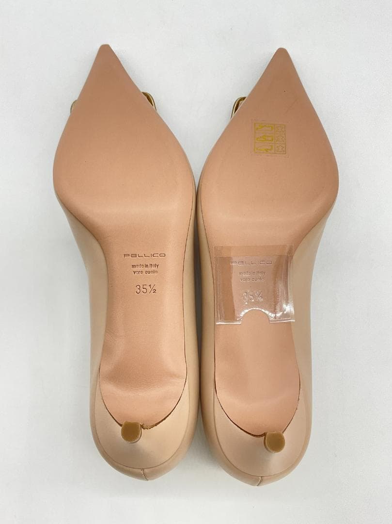 【新品】PELLICO モチーフ付レザーパンプス ベージュ 35.5