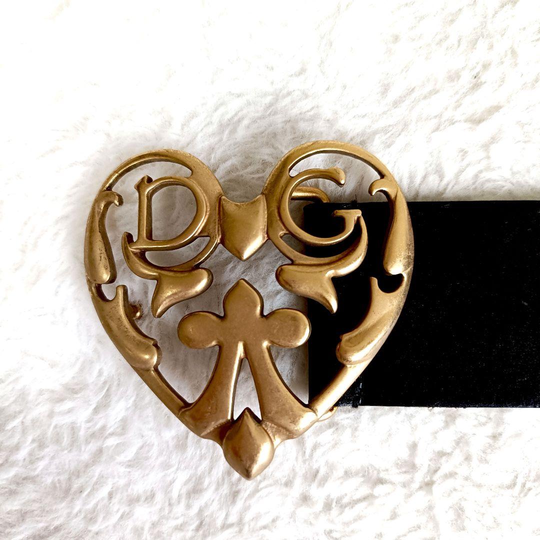 D＆G ドルガバ　ベルト　ハート　ゴールド　ブラック　黒　金
