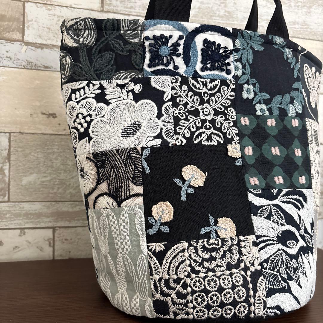 ☆ミナペルホネンハンドメイド♡バケツバッグネイビー系