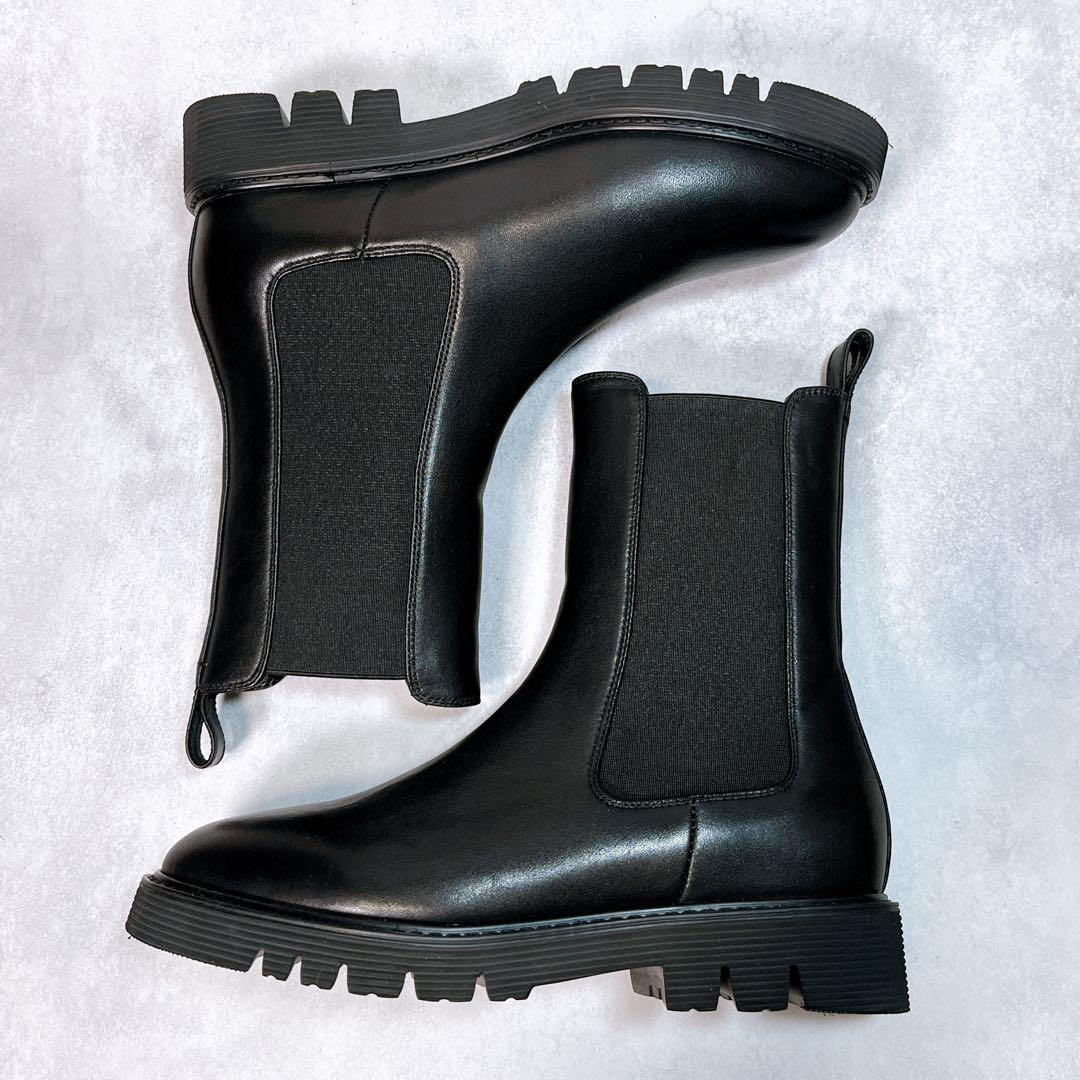 ☆ほぼ新品☆【スローブイエナ】サイドゴアブーツ (37) 本革 トラックソール