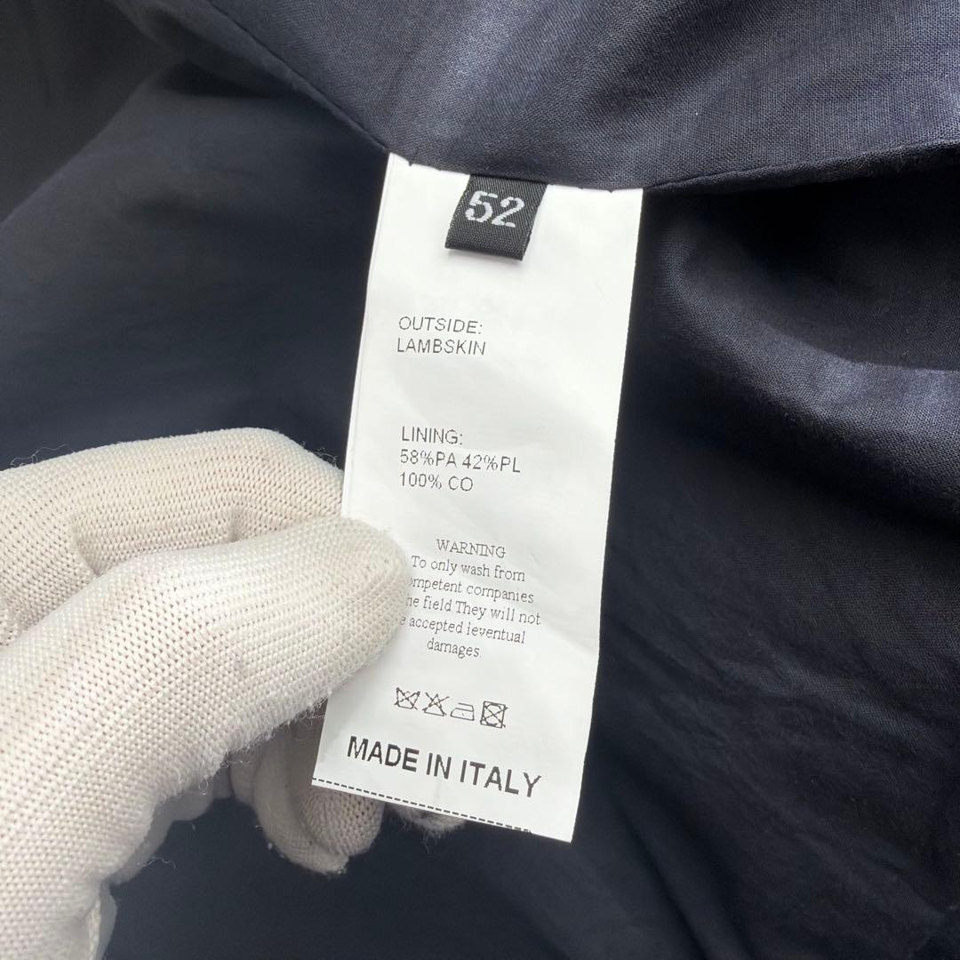 【美品✨52‼︎】EMMETI エンメティ JURI ラムレザーシングルライダース