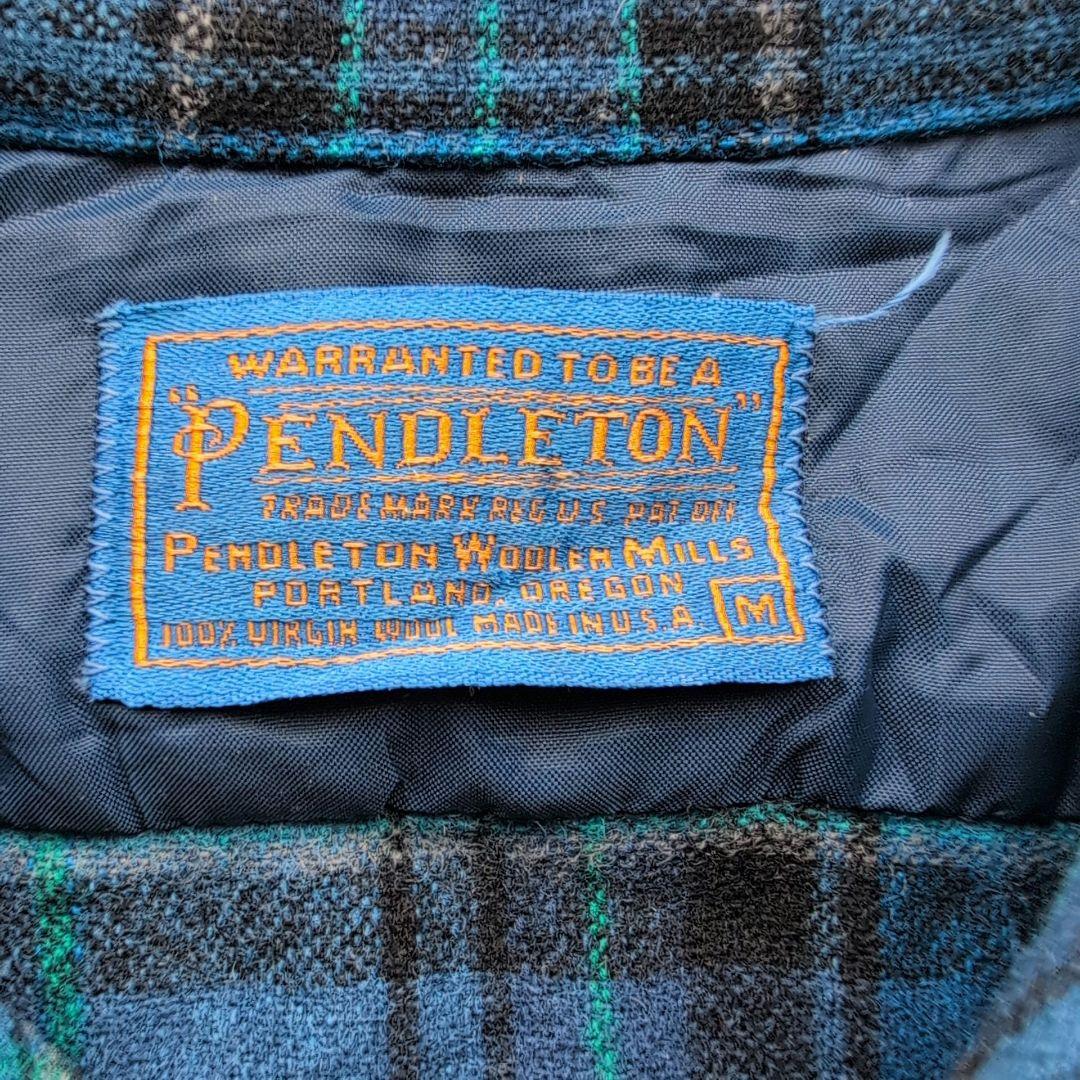 a*g様 80s ペンドルトン ボードシャツ ループカラー Mサイズ ブルー・タ