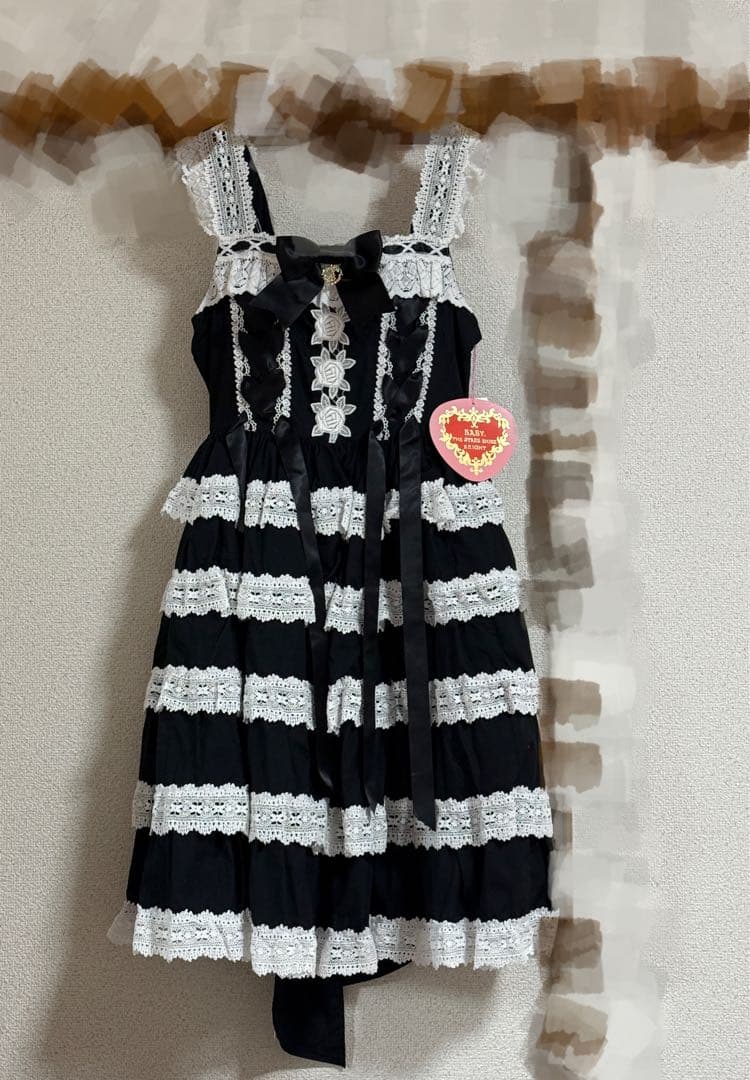 【最終値下げ】BABY ロマンティックドリームローズ ジャンパースカート 黒白