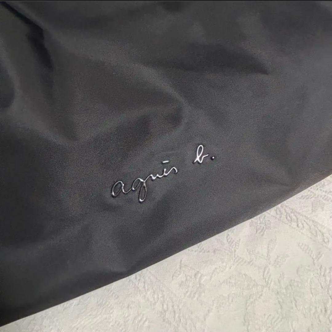 アニエスベーボヤージュ ボストンバッグ 2WAY レザー×ナイロン ブラック