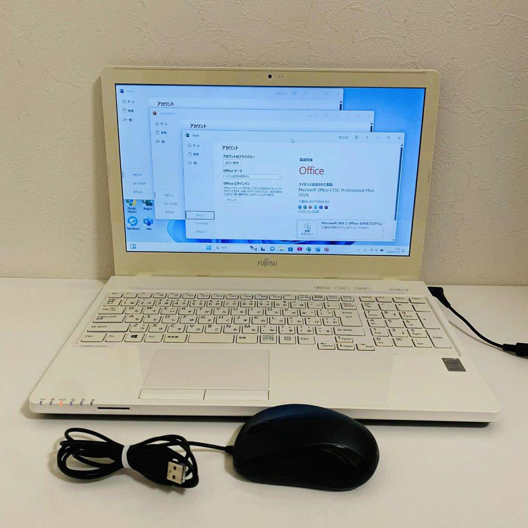 Y69 富士通ノートパソコン WEBカメラSSD高速Windows11オフィス付
