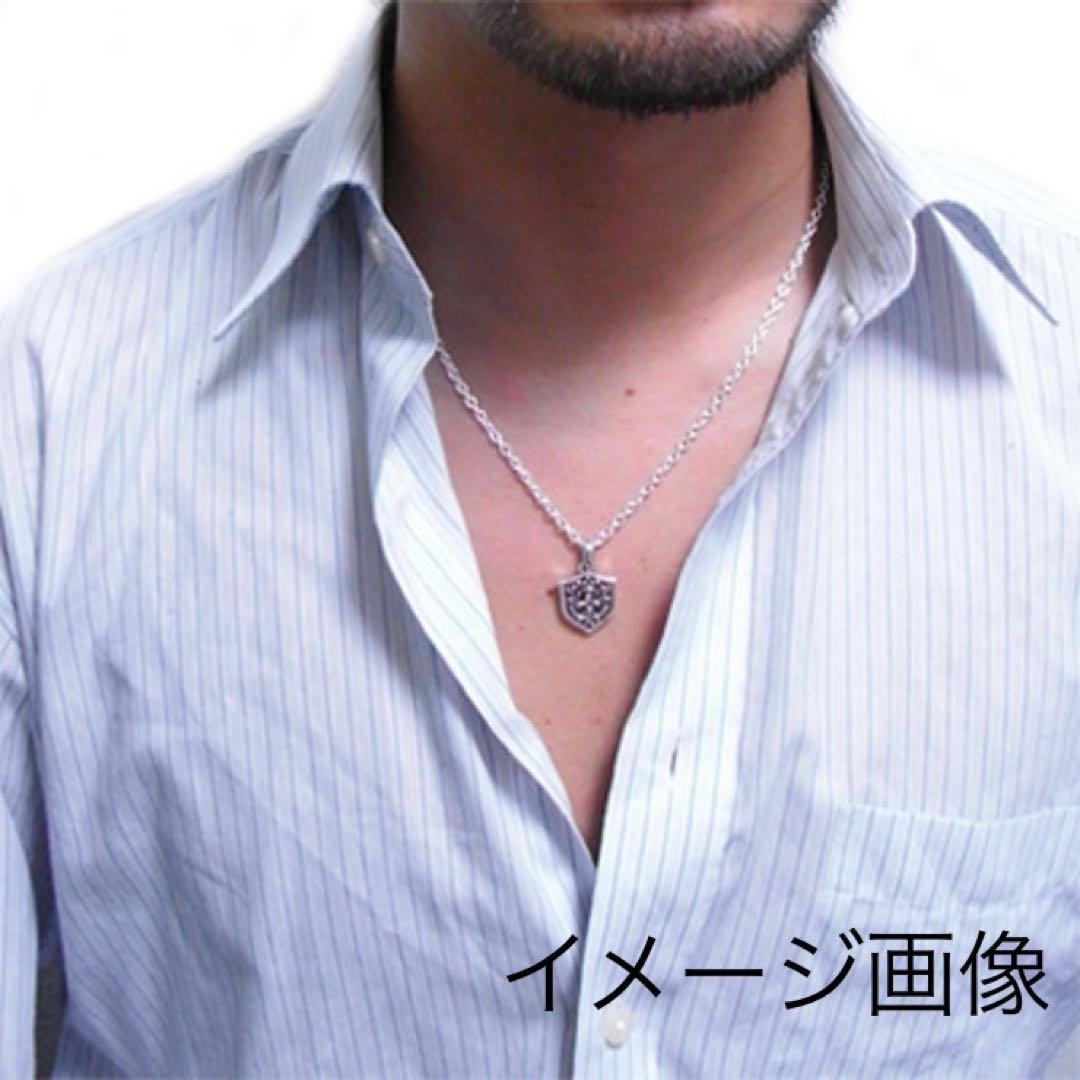 シルバー925 百合の紋章 シールド×フルールリス ペンダント 50cm 354