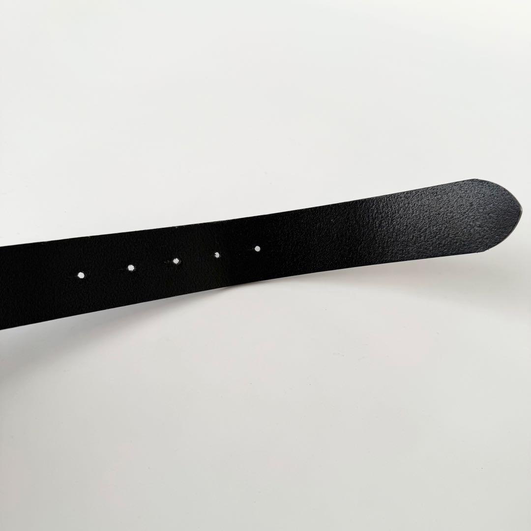 【美品】DIESEL レザー　べルト ブラック ロゴ バックル