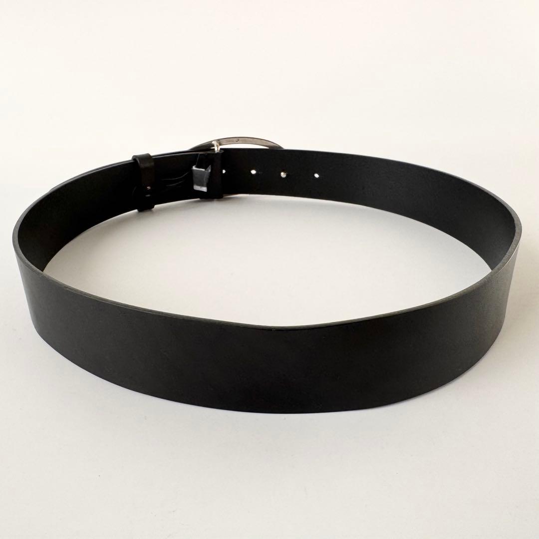 【美品】DIESEL レザー　べルト ブラック ロゴ バックル