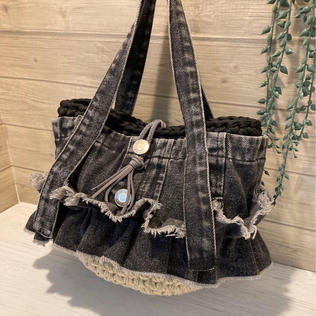 ちょここ様Ｎｏ538 ハンドメイドバッグ デニムリメイクバッグ リメイクデニム