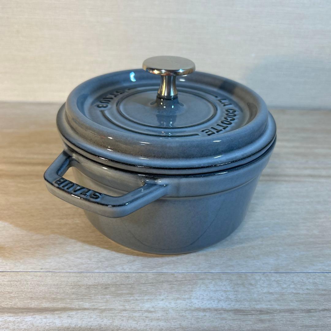 ストウブ　ココットラウンド　16cm グレー　フタモッチ スパチュラ　セット