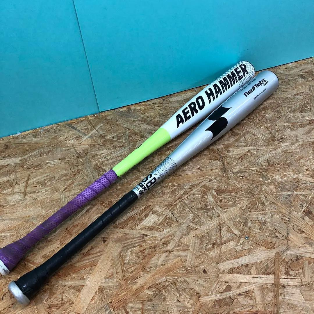 M3471　野球 軟式用バット 2本 adidasバットケース セット