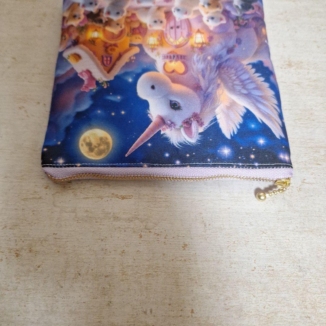 激レアねこパネル生地　ハンドメイド　ミニバック　ポーチ