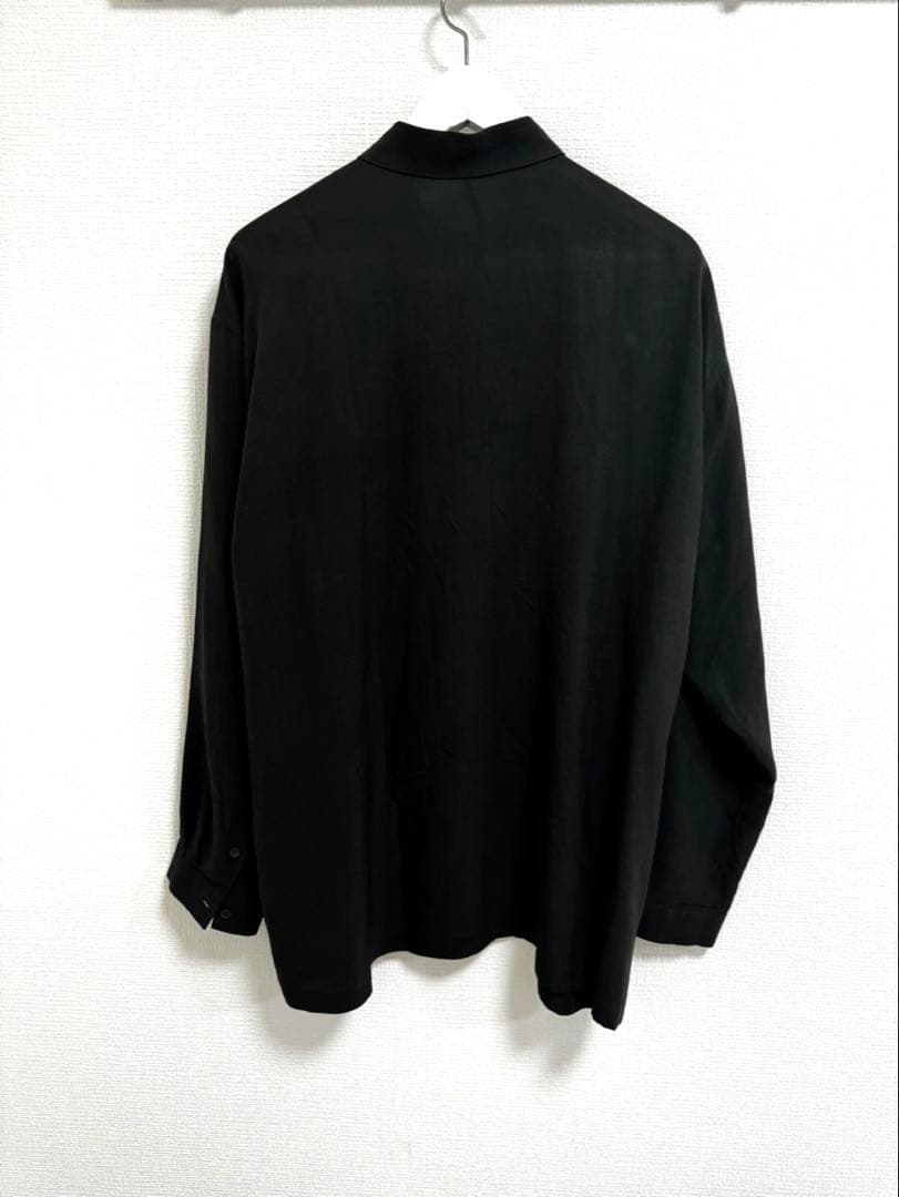 ATON シルクシャツ　チャコールグレー