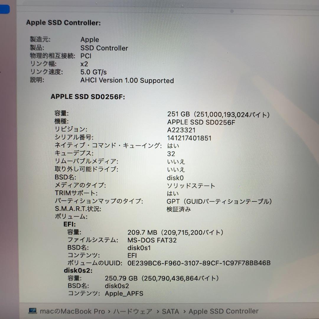 MacBook Pro Late 2013年 13インチ 16GB/256GB