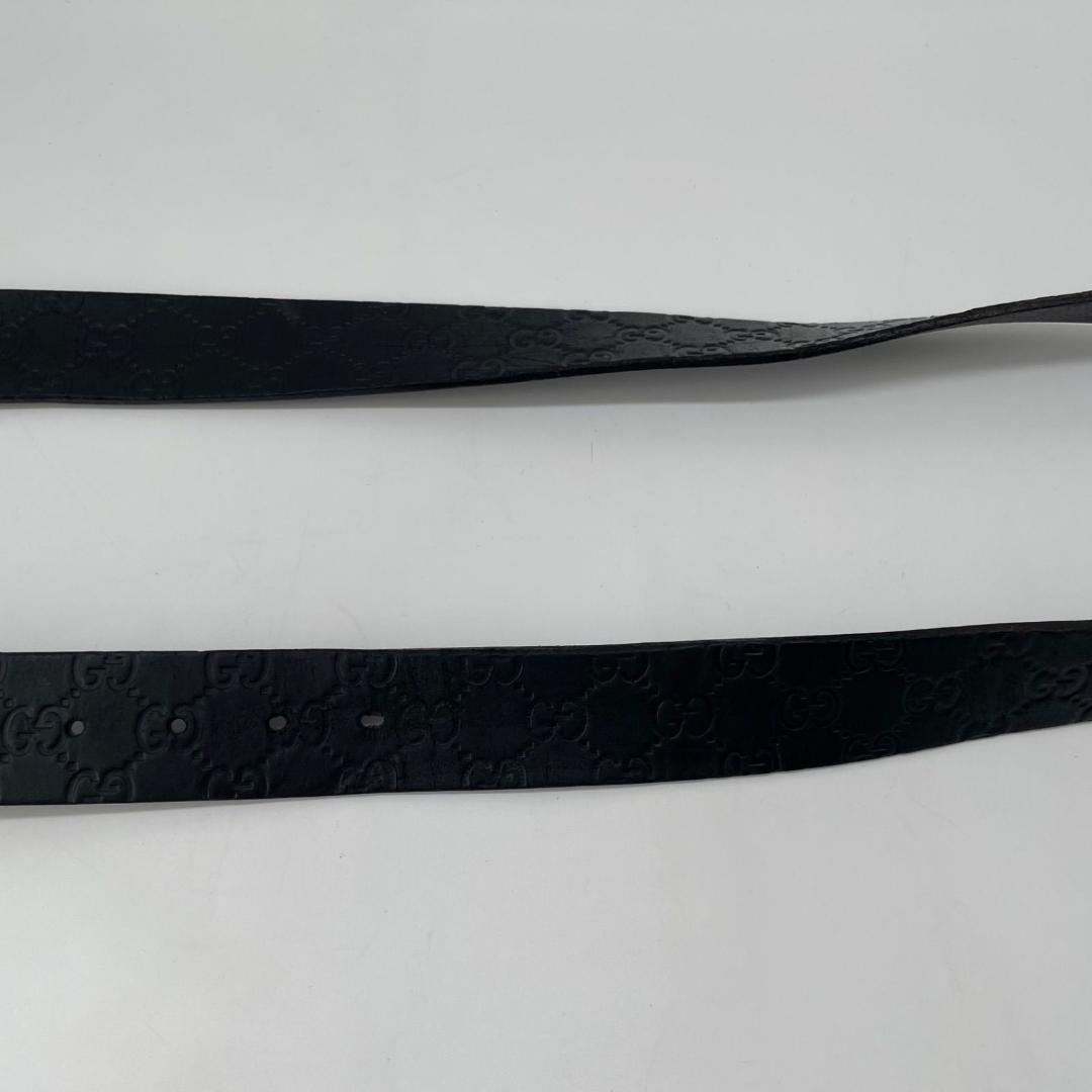 15319✨良品✨GUCCI グッチ レザー GG総柄 G金具 ベルト ブラック